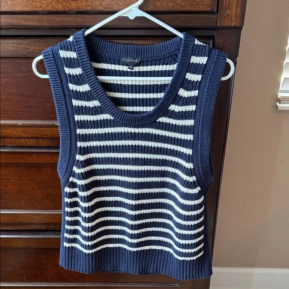 NWOT Talbots Sleeveless Sweater Tank Striped - Picture 1 of 3
